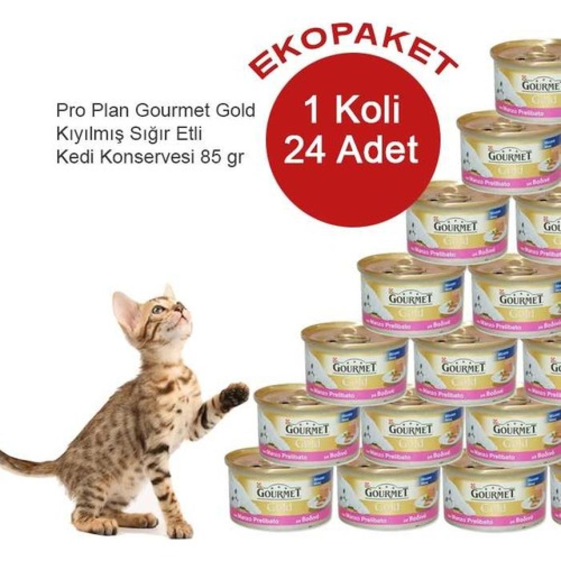 Gourmet Gold Kıyılmış Sığır Etli Kedi Konserve Maması 24 Al 20 Öd