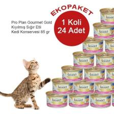 Gourmet Gold Kıyılmış Sığır Etli Kedi Konserve Maması 24 Al 20 Öd