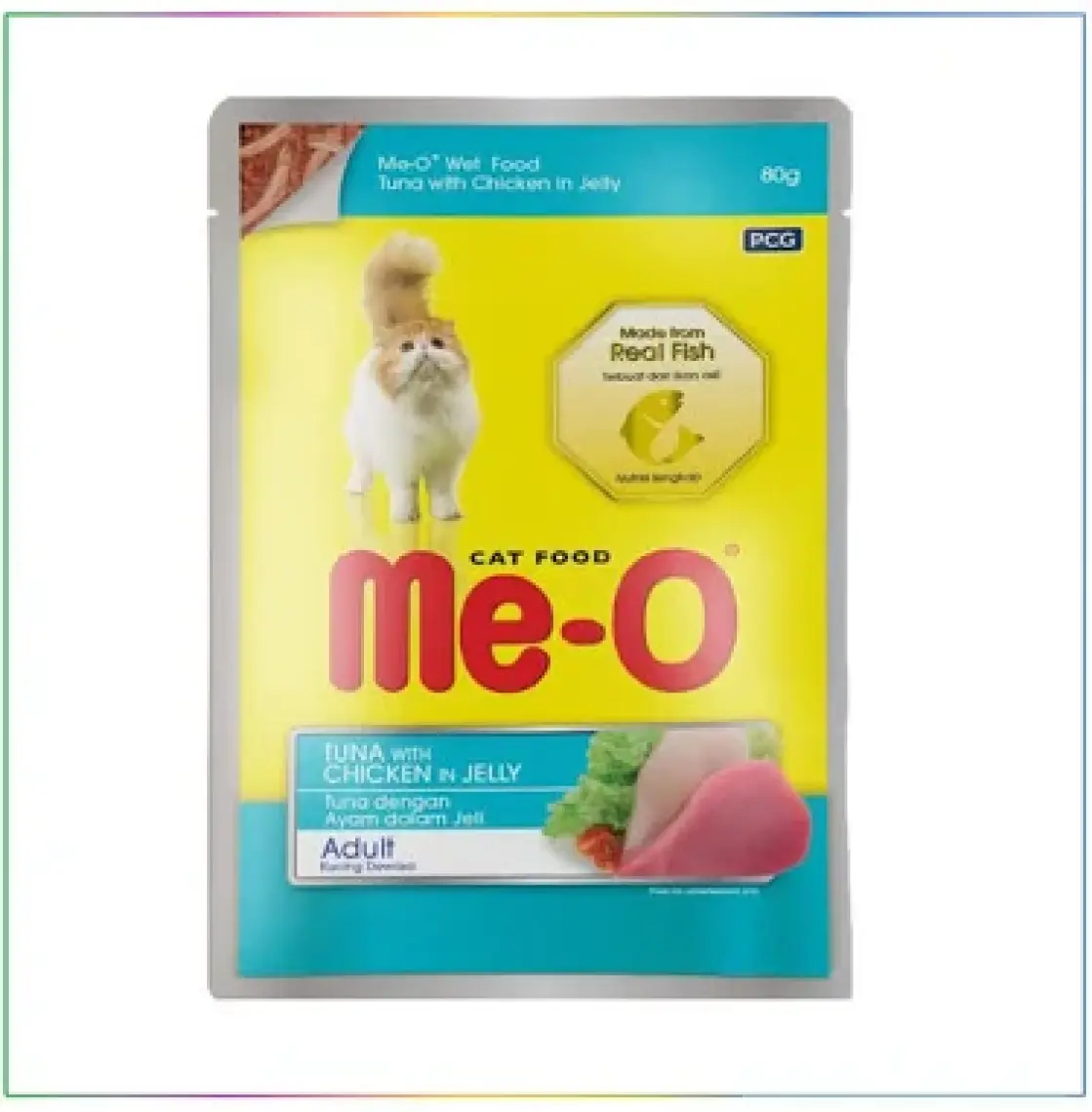 Me-O  Kedi Yaş Maması Jöle Içinde Ton Balıklı ve Tavuklu 80GR
