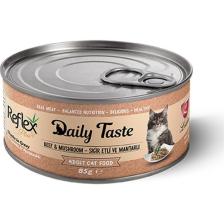 Reflex Plus Daily Taste Mousse With Sığır Eti ve Mantarlı Kıyılmış Kedi Konservesi 85 gr
