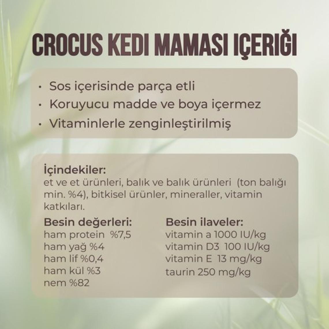 Crocus Balıklı Yetişkin Kedi Yaş Maması 400 G
