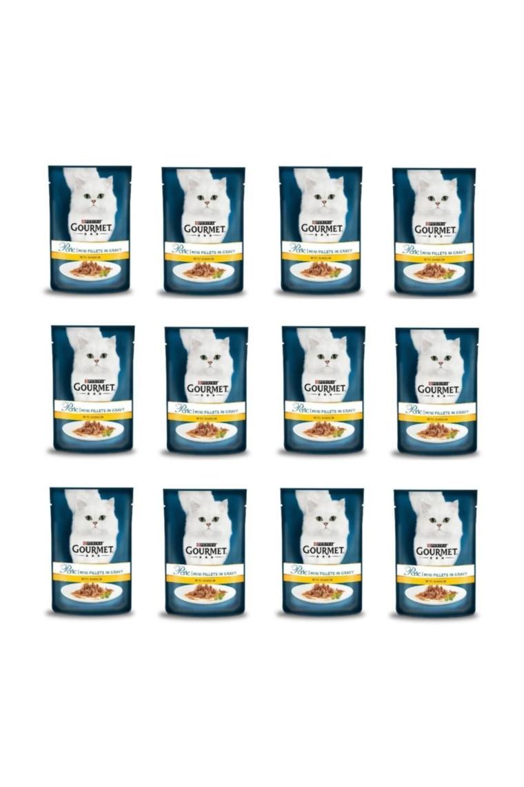Gourmet Perle Izgara Tavuklu 85 gr 12'li Yetişkin Yaş Kedi Maması