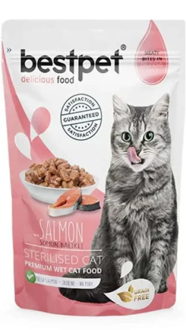 Bestpet Sterilised Jelly Pouch Somonlu Kedi Maması 85 gr