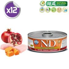 N&D Pumpkın Tahılsız Balkabaklı Tavuklu ve Narlı 80 gr 12'li Yetişkin Kedi Konservesi