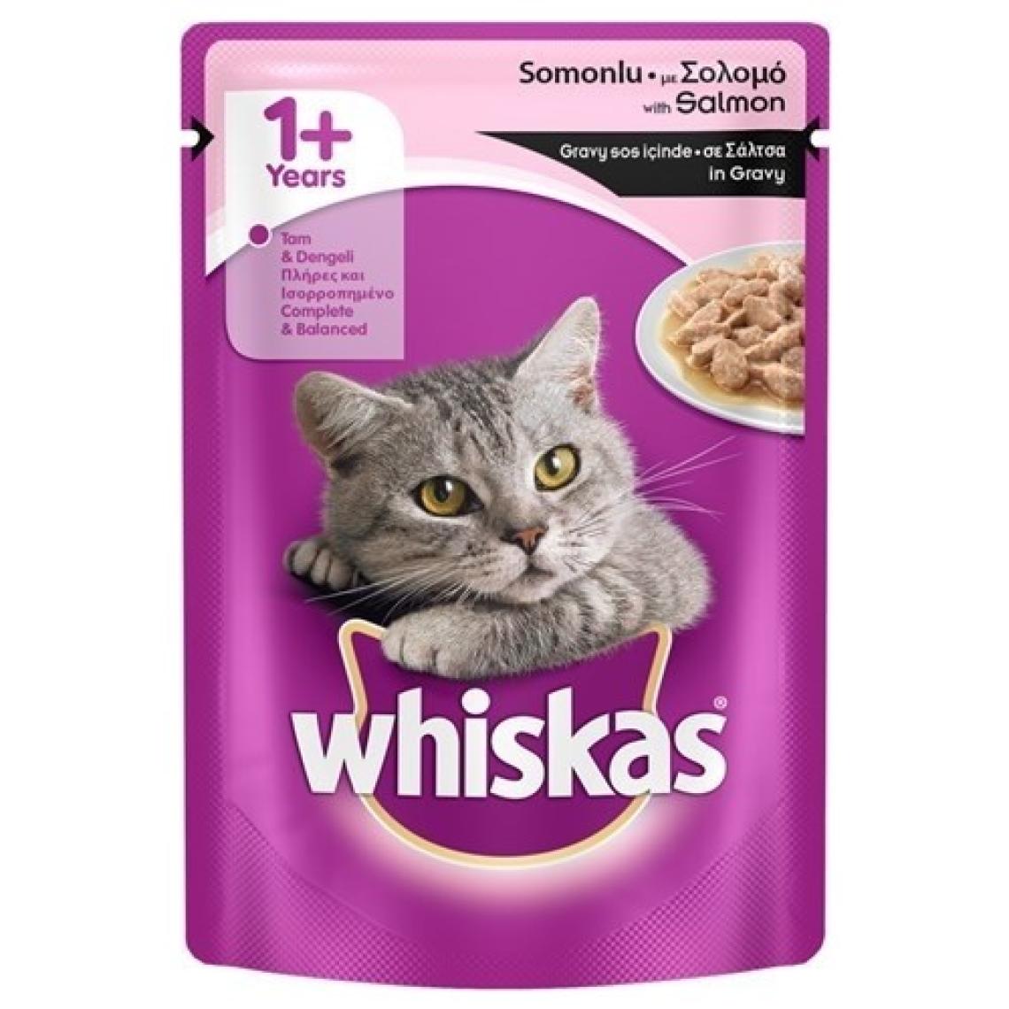 Whiskas Gravy Soslu Somonlu 100 gr 24'lü Yetişkin Kedi Yaş Maması