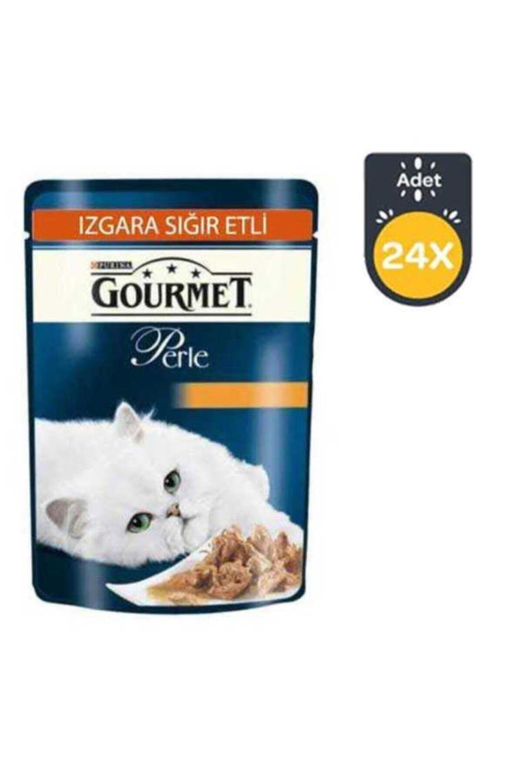 Gourmet Perle Izgara Sığır Etli 85 gr 24'lü Yetişkin Kedi Konservesi