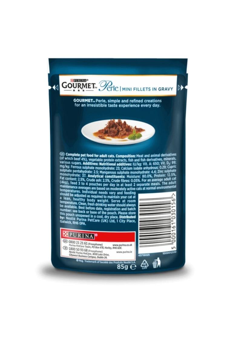 Gourmet Perle Izgara Sığır Etli 85 gr 24'lü Yetişkin Kedi Konservesi