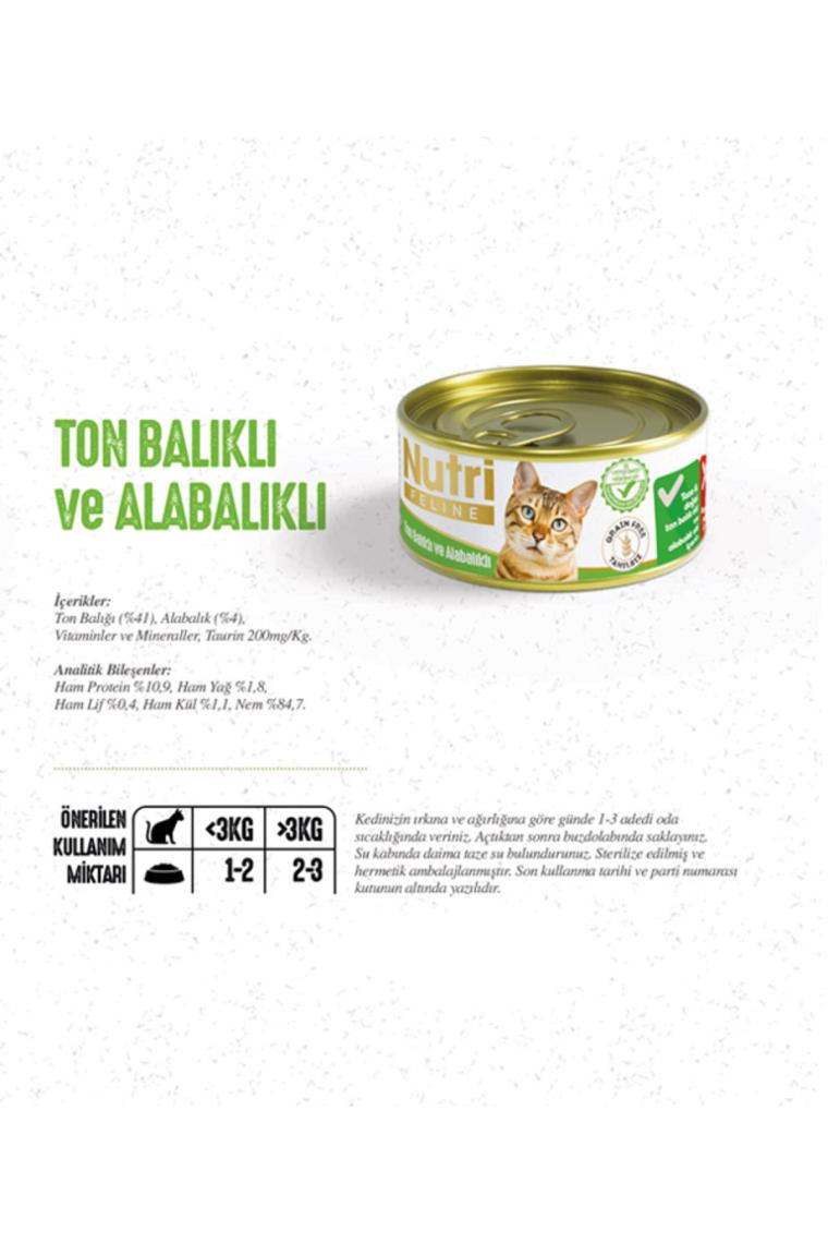 Nutri Feline Grain Free Tuna Pate with Trout Adult Cat Tahılsız Ton Balıklı ve Alabalıklı Yetişkin Kediler İçin Yaş Kedi Maması 85gr
