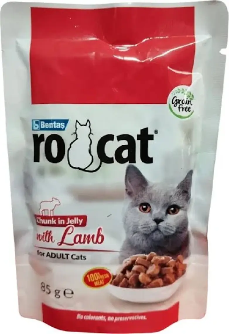ROCAT Kuzu Etli Kedi Yaş Maması 85 gr