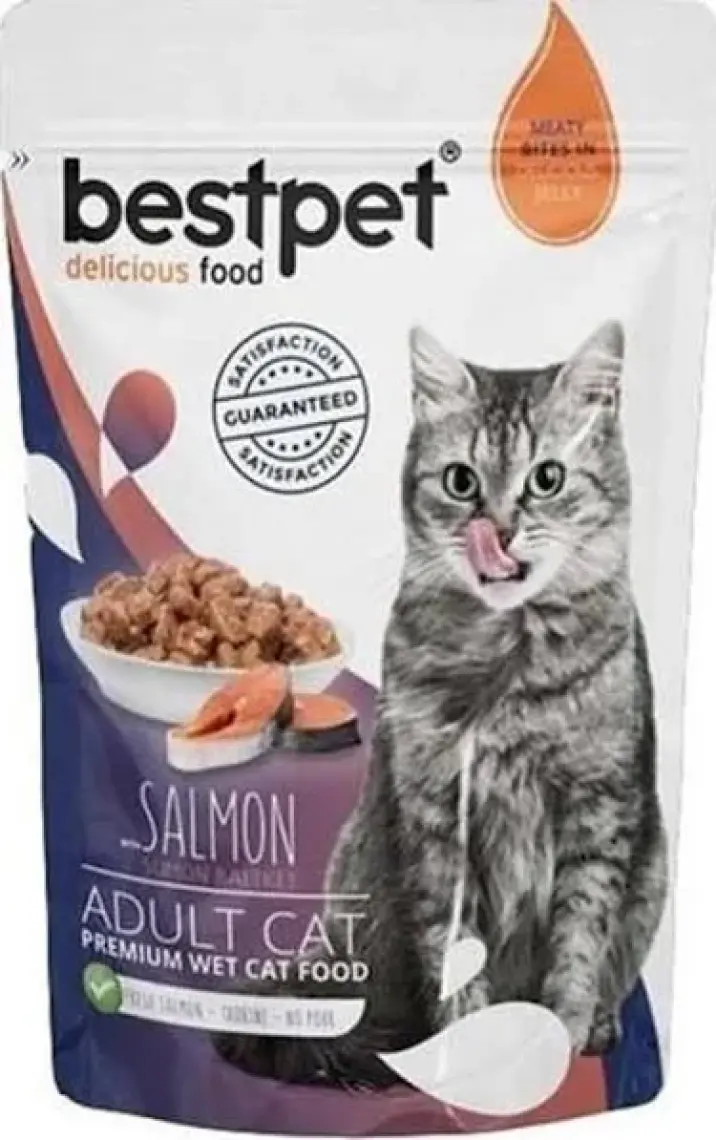 Bestpet Adult Jelly Somonlu Kedi Pouch Mama 85 gr