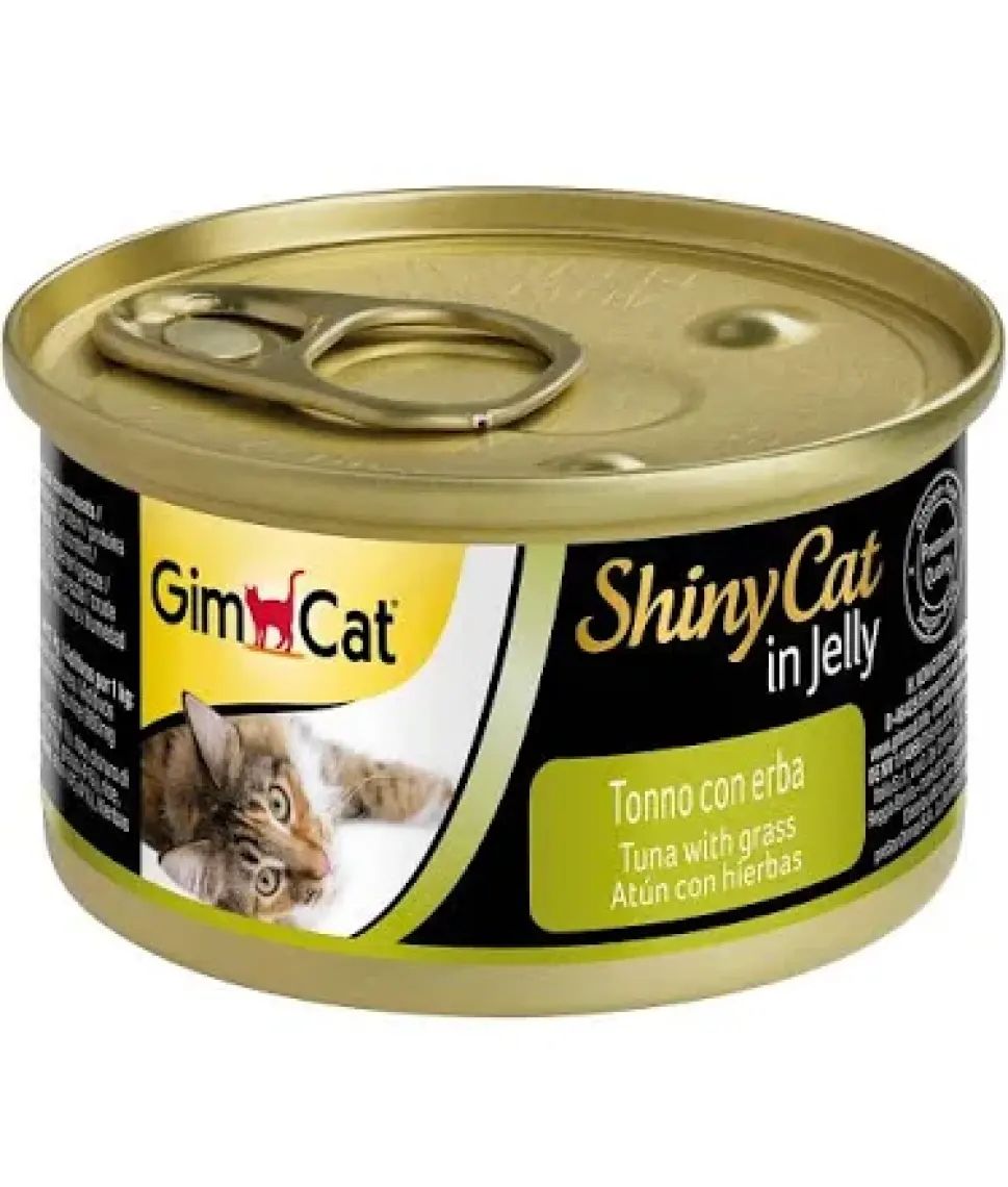 Gimpet Shiny Cat Ton Balıklı Çimenli Jöleli 70 gr