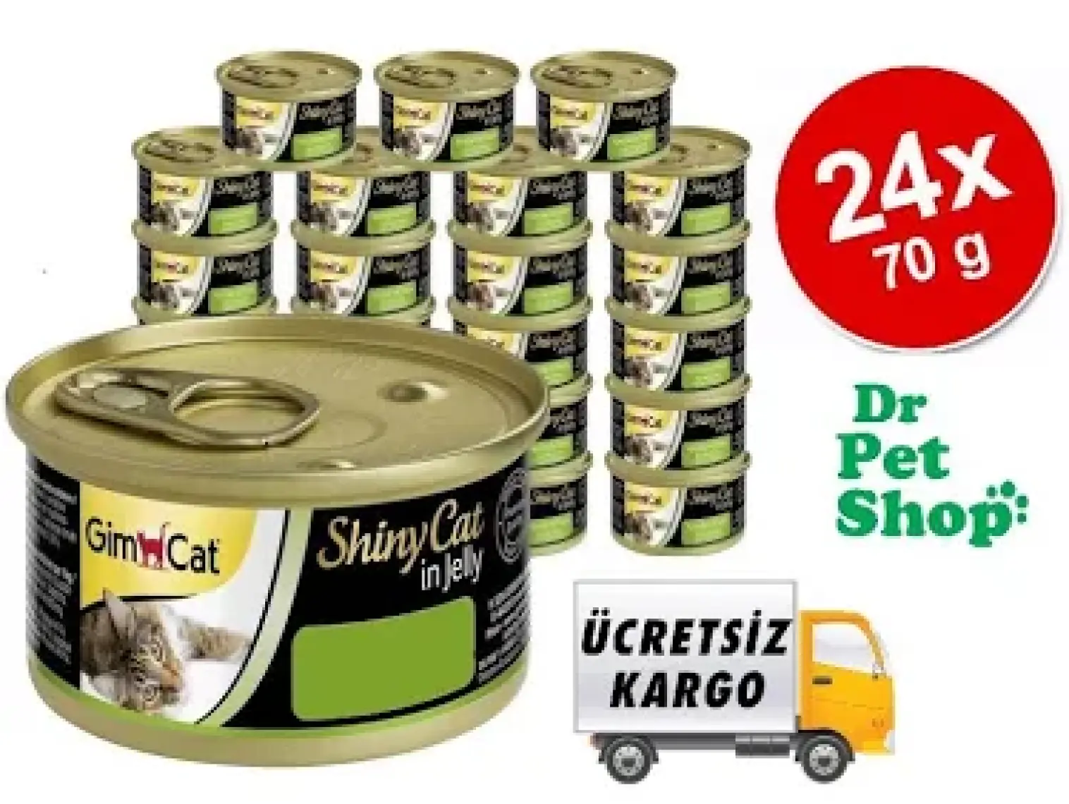 Gimpet Shiny Cat Ton Balıklı Çimenli Jöleli 70 gr