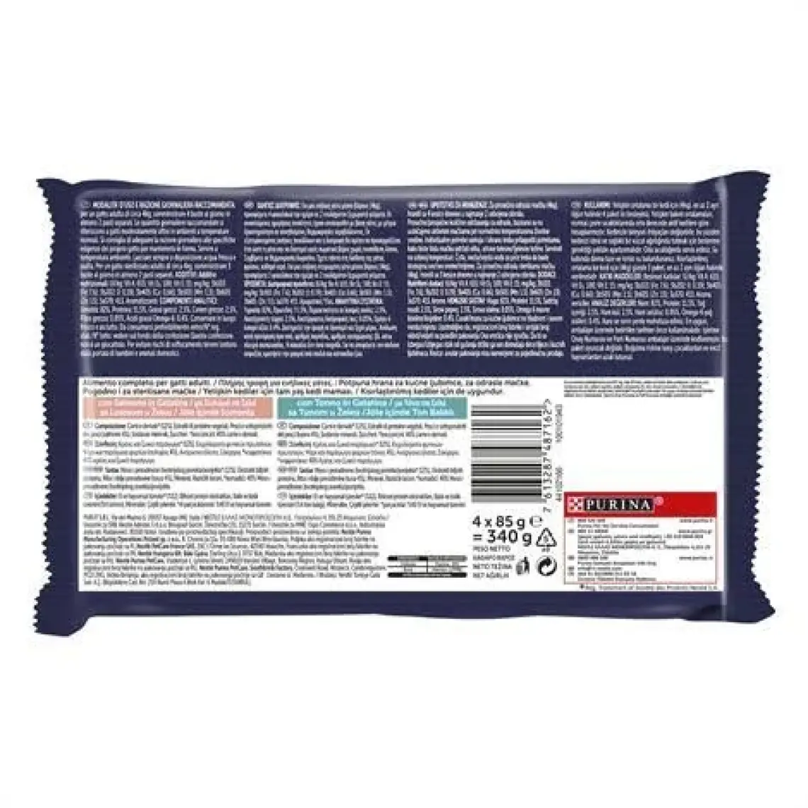 Felix Multipack Somonlu ve Ton Balıklı Yetişkin Kedi Yaş Maması 4x85GR
