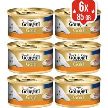 Gourmet Gold Kıyılmış Hindili 85 gr 6'lı Yetişkin Kedi Konservesi
