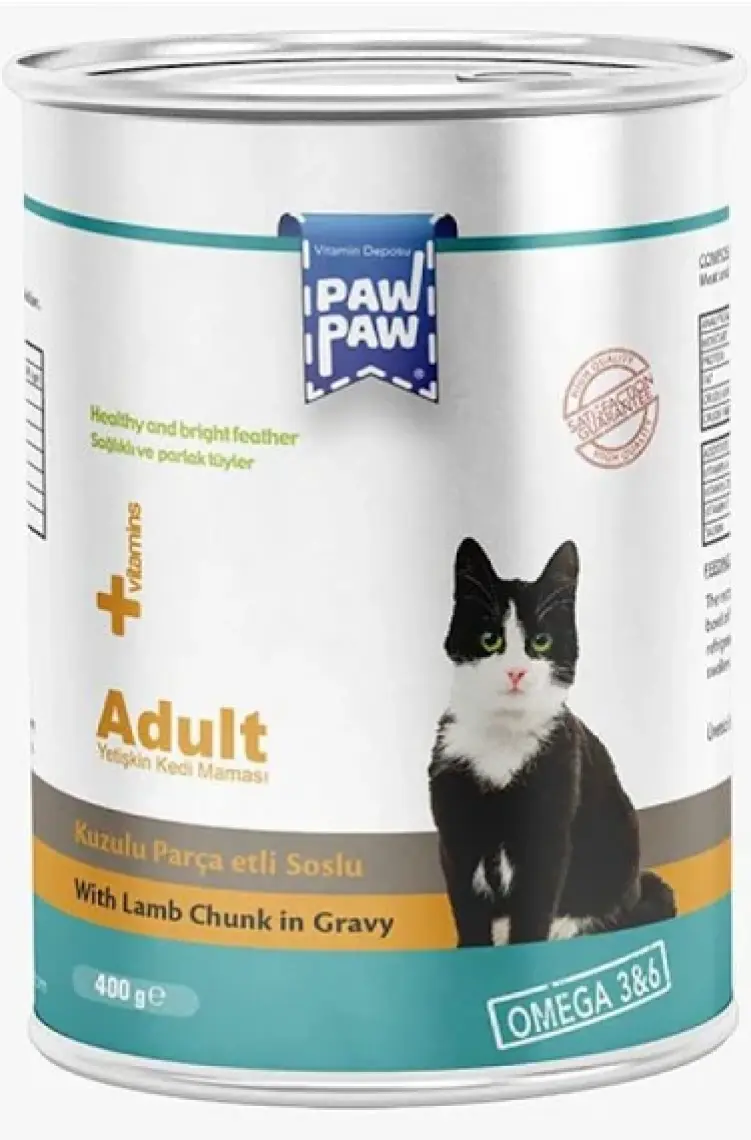 Pawpaw Kuzu Etli Soslu Yetişkin Kedi Konservesi 400 gr