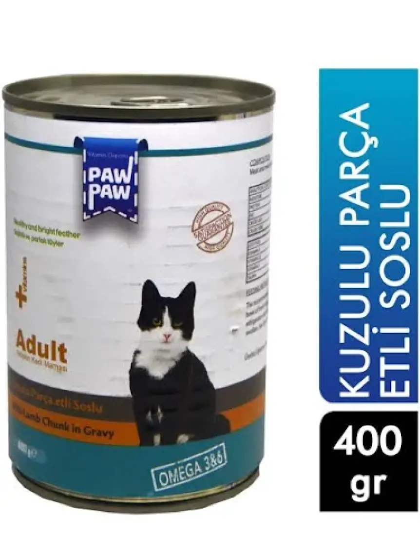 Pawpaw Kuzu Etli Soslu Yetişkin Kedi Konservesi 400 gr