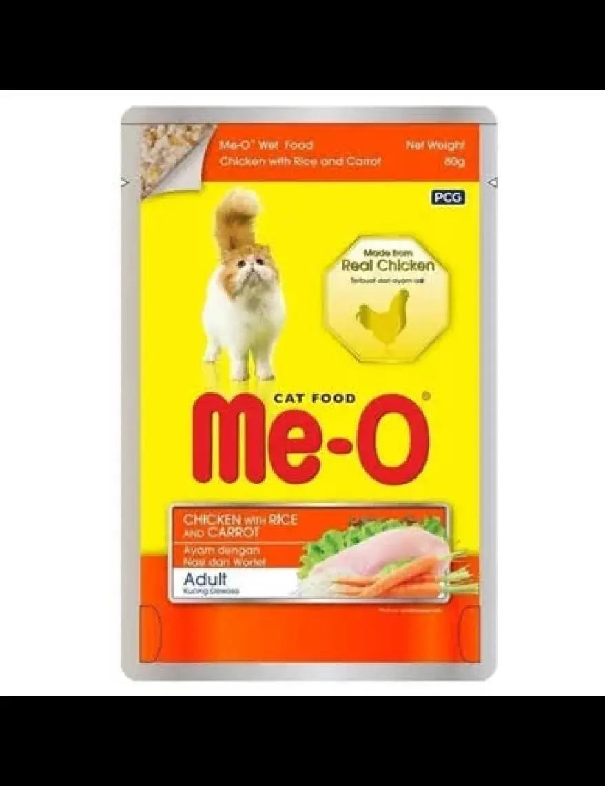 Meo Adult Jöle Tavuk ve Havuçlu Yetişkin Konserve Kedi Maması 80
