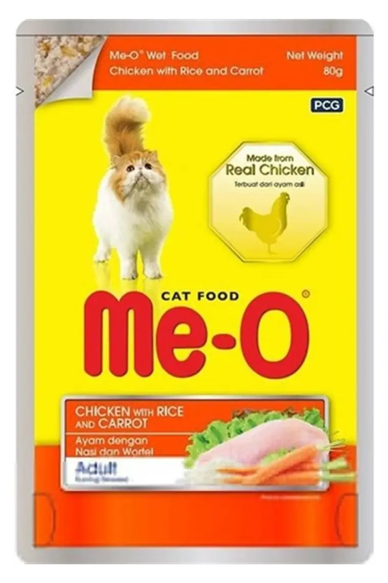 Meo Adult Jöle Tavuk ve Havuçlu Yetişkin Konserve Kedi Maması 80
