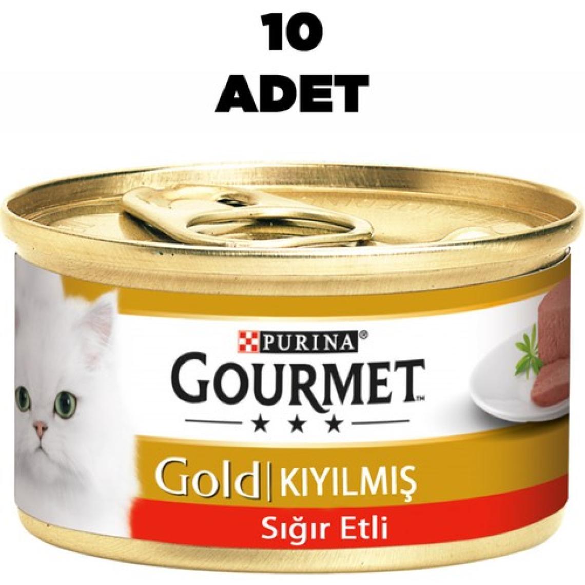 Gourmet Gold 10 Adet Kıyılmış Sığır Etli Kedi Konservesi 85 gr