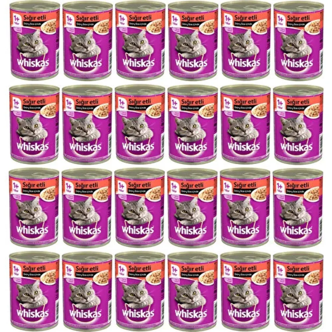 Whiskas Sığır Etli 400 gr 24'lü Yetişkin Kedi Konservesi