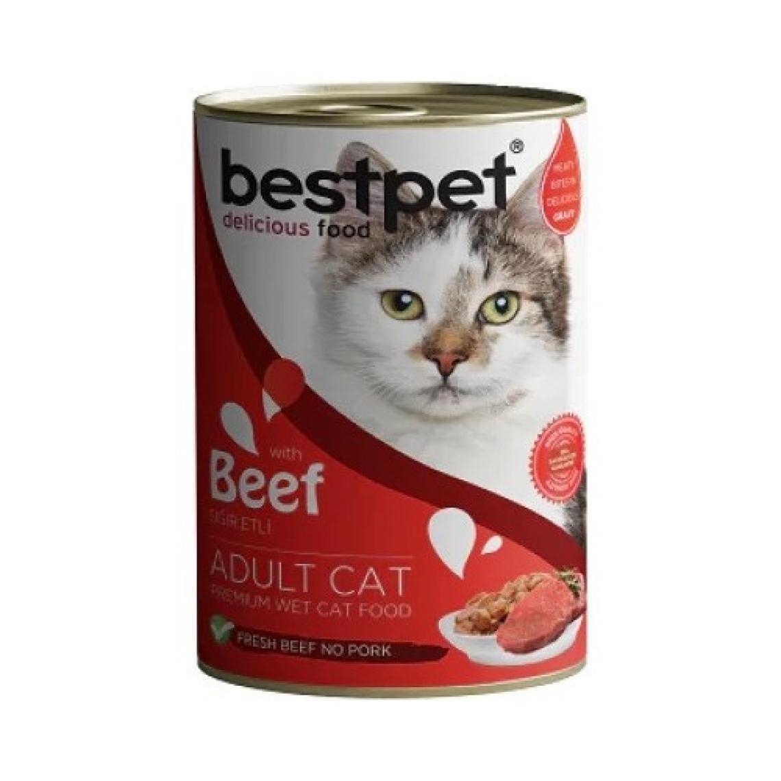 Bestpet Sığır Etli Parça ve Jöleli Yetişkin Kedi Konservesi 12 x 400 gr