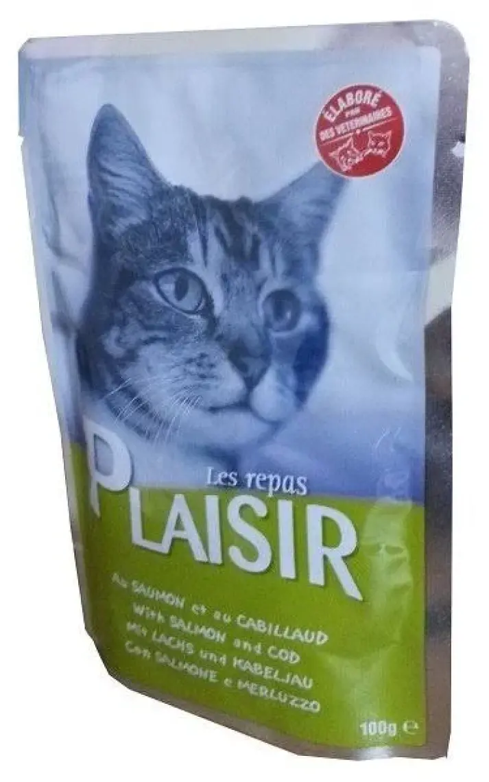 Plaisir Pouch Somonlu-Mezgitli Yaş Kedi Maması 100 Gr