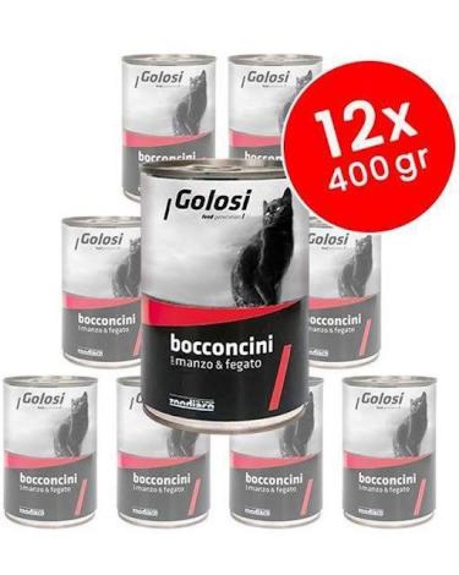 Golosi Chunks / Bocconcini Cat Sığır Etli ve Ciğerli Kedi Konservesi 400 Gr