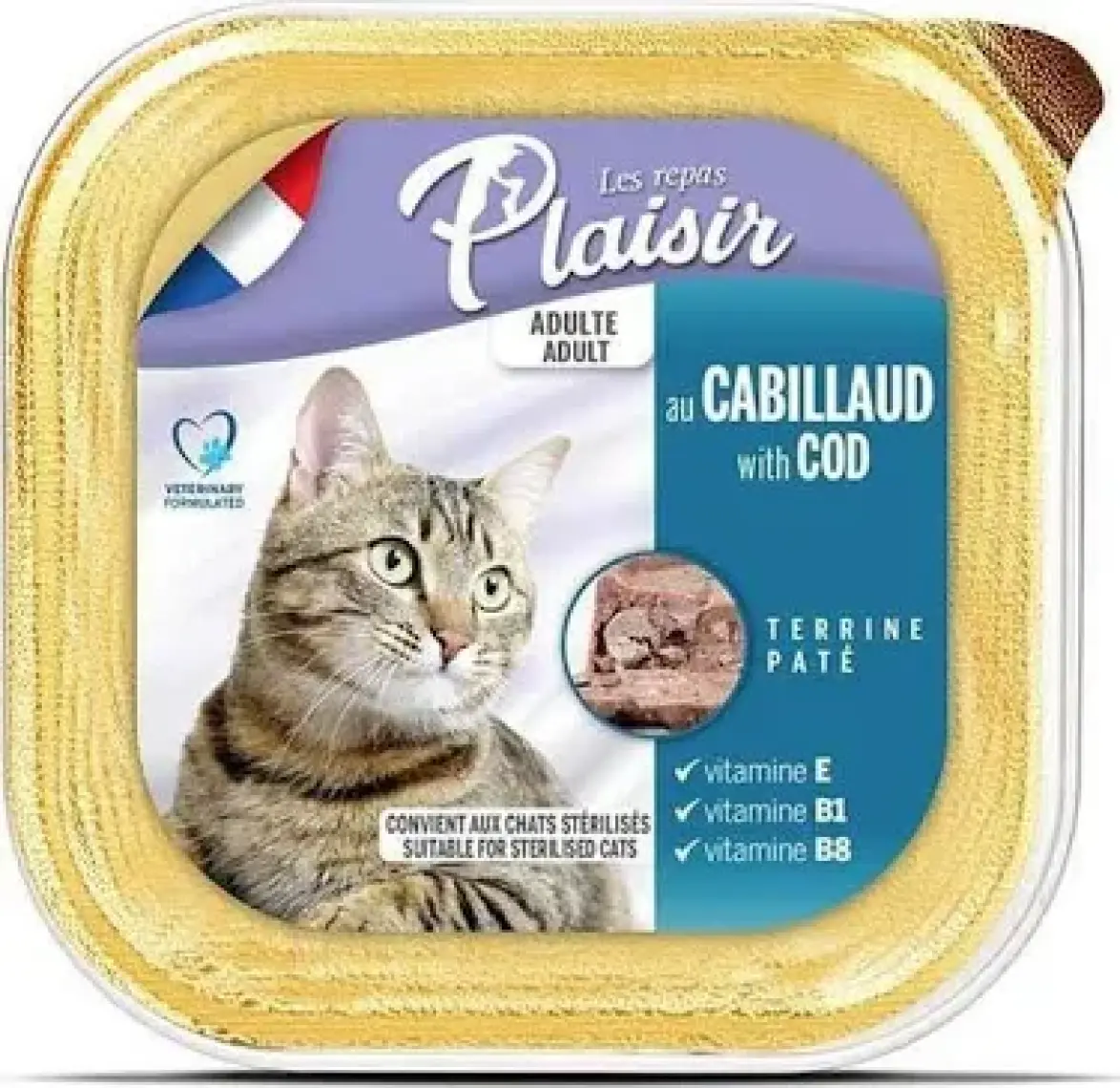 Plaisir Adult Kısırlaştırılmış Morina Balığı Pate 100 gr