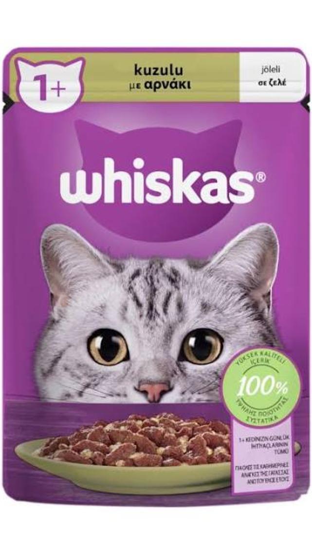 Whiskas Pouch Jöle Içinde Kuzulu Yetişkin Kedi Konservesi 28X85 gr