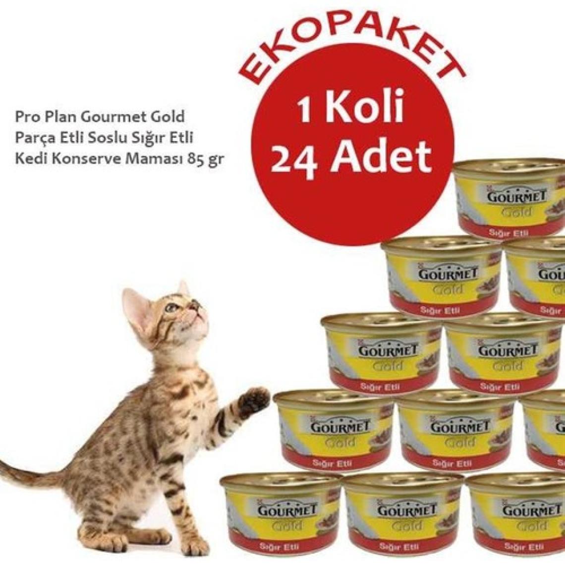 Gourmet Gold Parça Sığır Etli Kedi Konservesi 24'lü