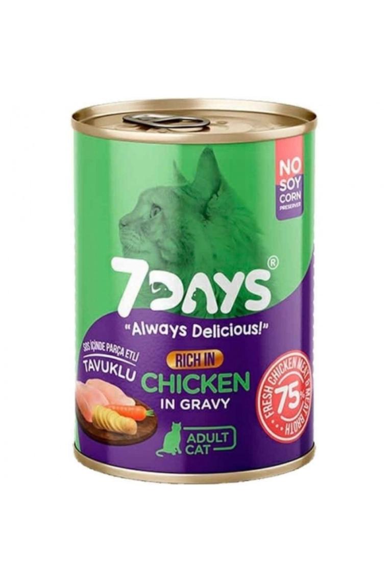 7 Days Tahılsız Tavuklu 415 gr Yetişkin Kedi Konservesi