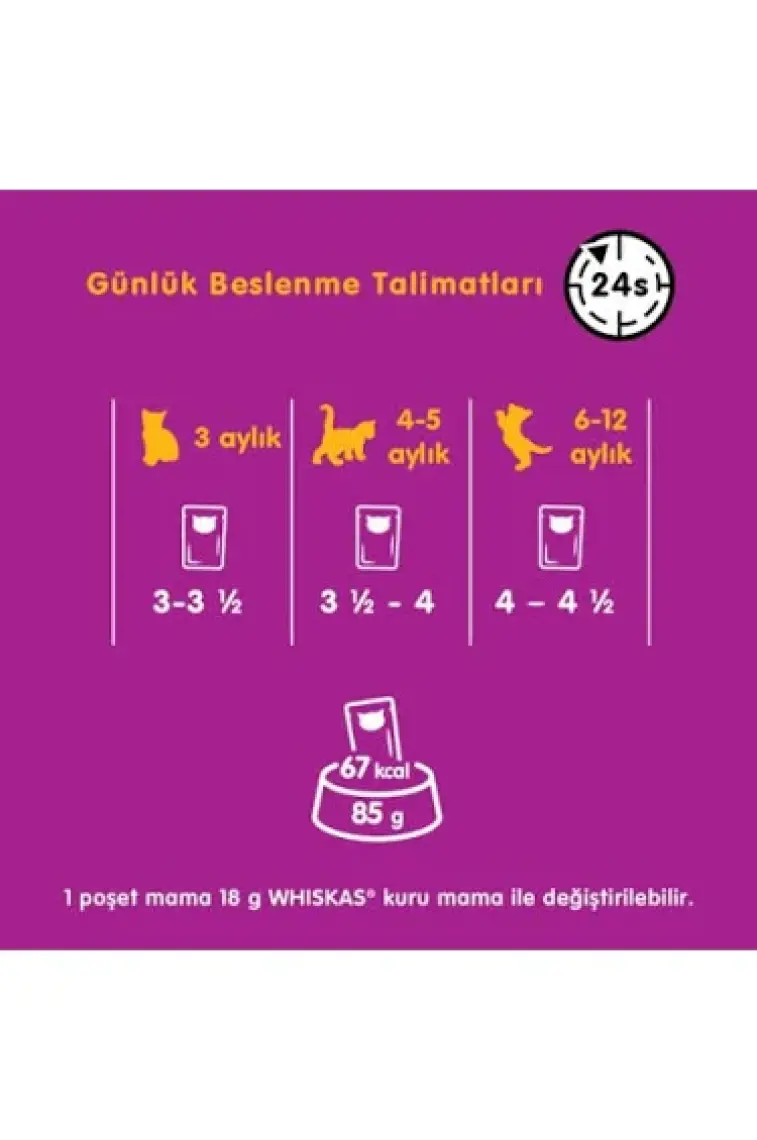 Whiskas Tavuklu Poşet Kedi Yaş Mama 85 G 28 Adet