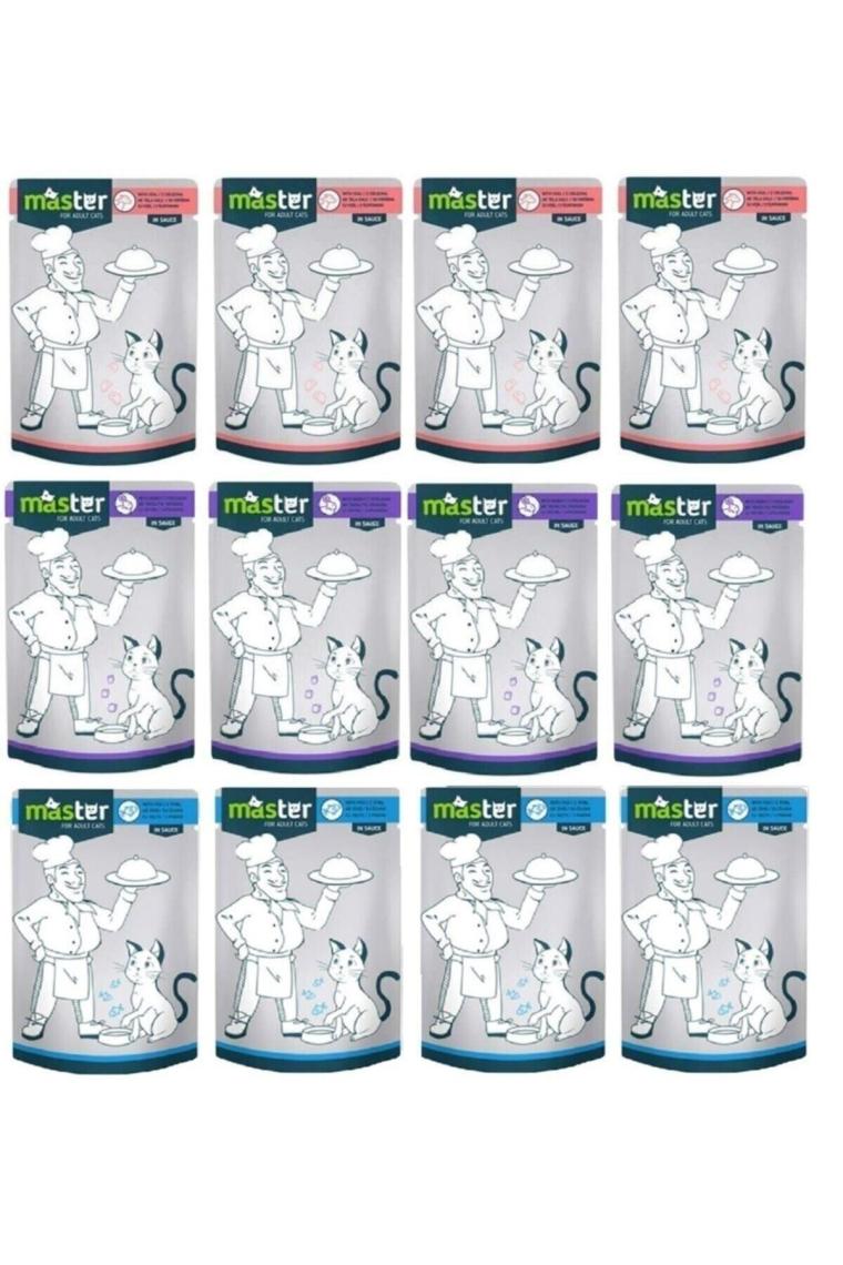 Master Pouch Karışık Kedi Yaş Mama X 12 Adet