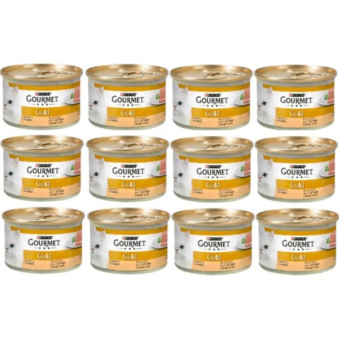 Gourmet Gold Kıyılmış 85 gr 12'li Yetişkin Konserve Kedi Maması