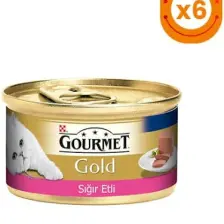 Purina Gourmet Gold Kıyılmış Sığır etli  85 gr 6 al 5 Öde!