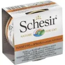 Schesir Cat Broth Naturel Sauce 70Gr - Ton Balıklı Ve Levrek Etli Kedi Konservesi