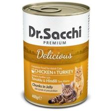 Dr.Sacchi Kedi Konserve Tavuk Ve Hindi Etli 400 Gr