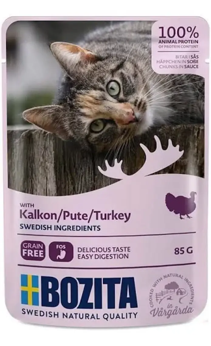 Bozita Sos İçinde Hindili Pouch Kedi Konservesi 85gr