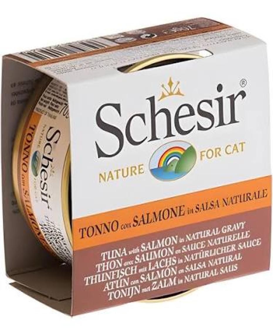 Schesir  Ton Balıklı ve Somonlu Soslu Tahılsız Kedi Konservesi 70gr