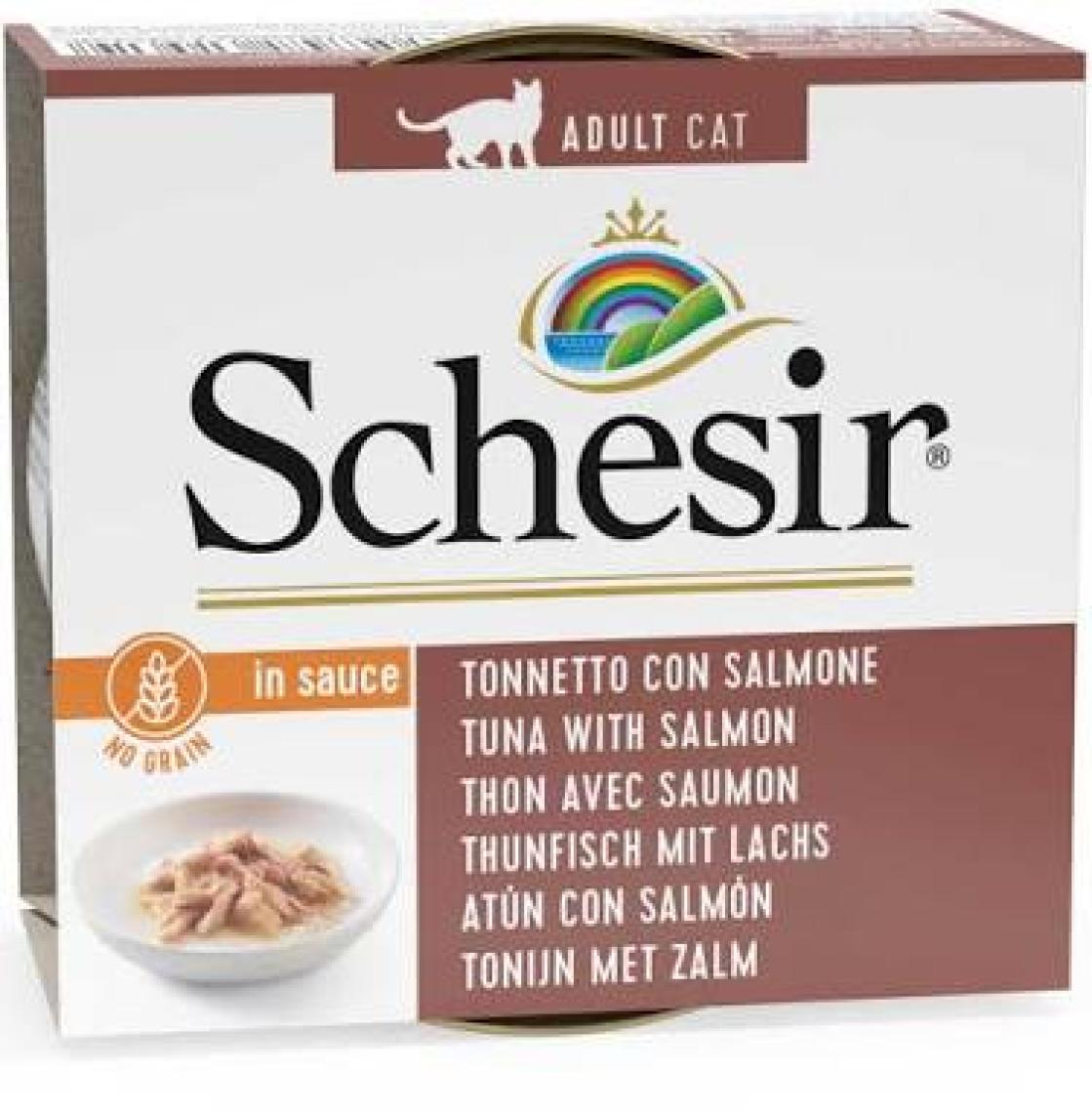 Schesir  Ton Balıklı ve Somonlu Soslu Tahılsız Kedi Konservesi 70gr