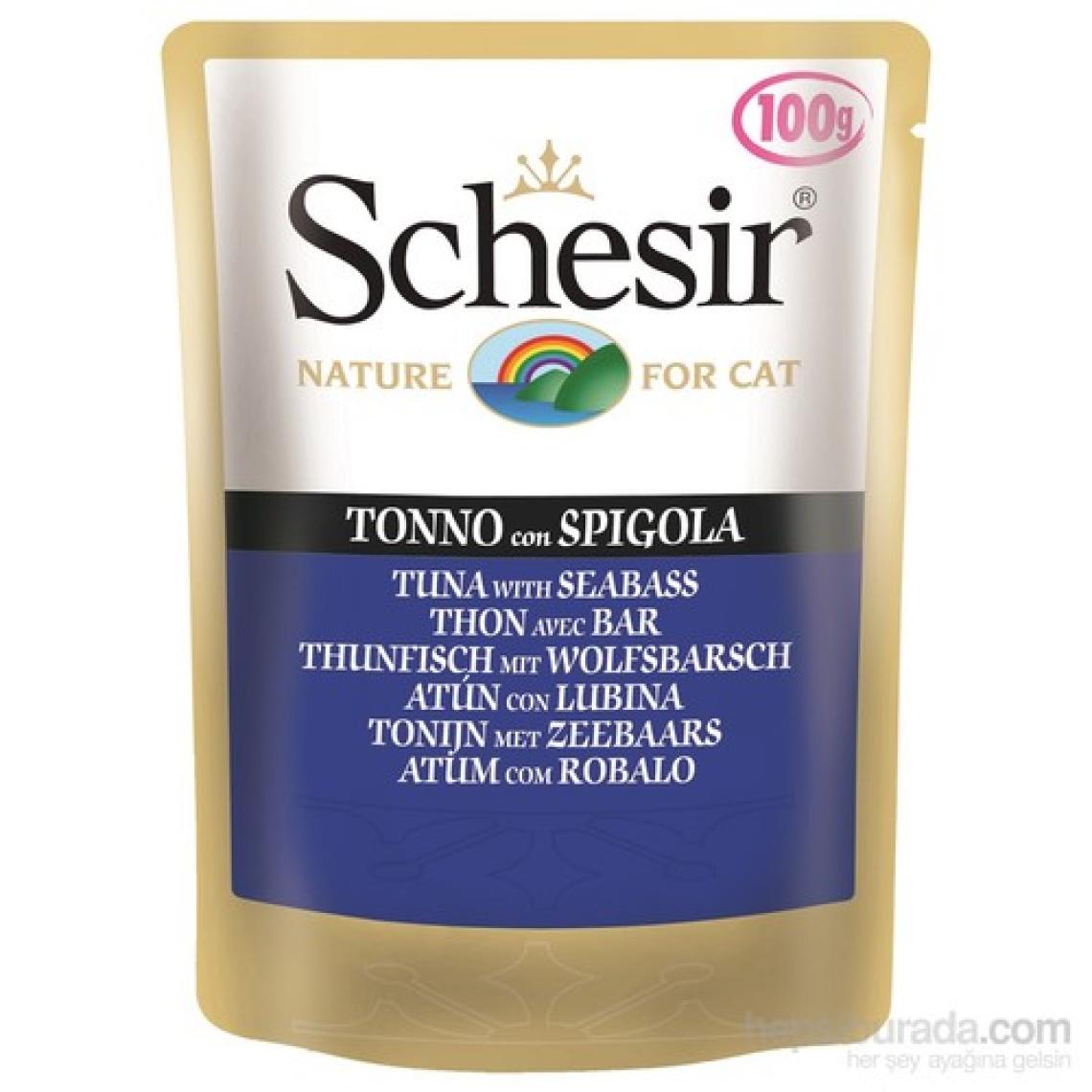 Schesir Ton Balıklı ve Levrekli 100 gr Yetişkin Kedi Yaş Maması