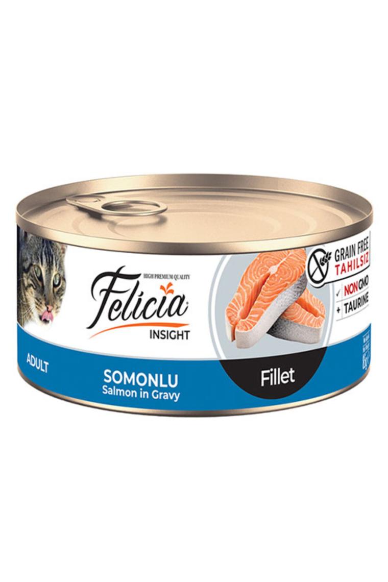 Somonlu Fileto Gravy Tahılsız Yetişkin Kedi Konservesi 85 gr