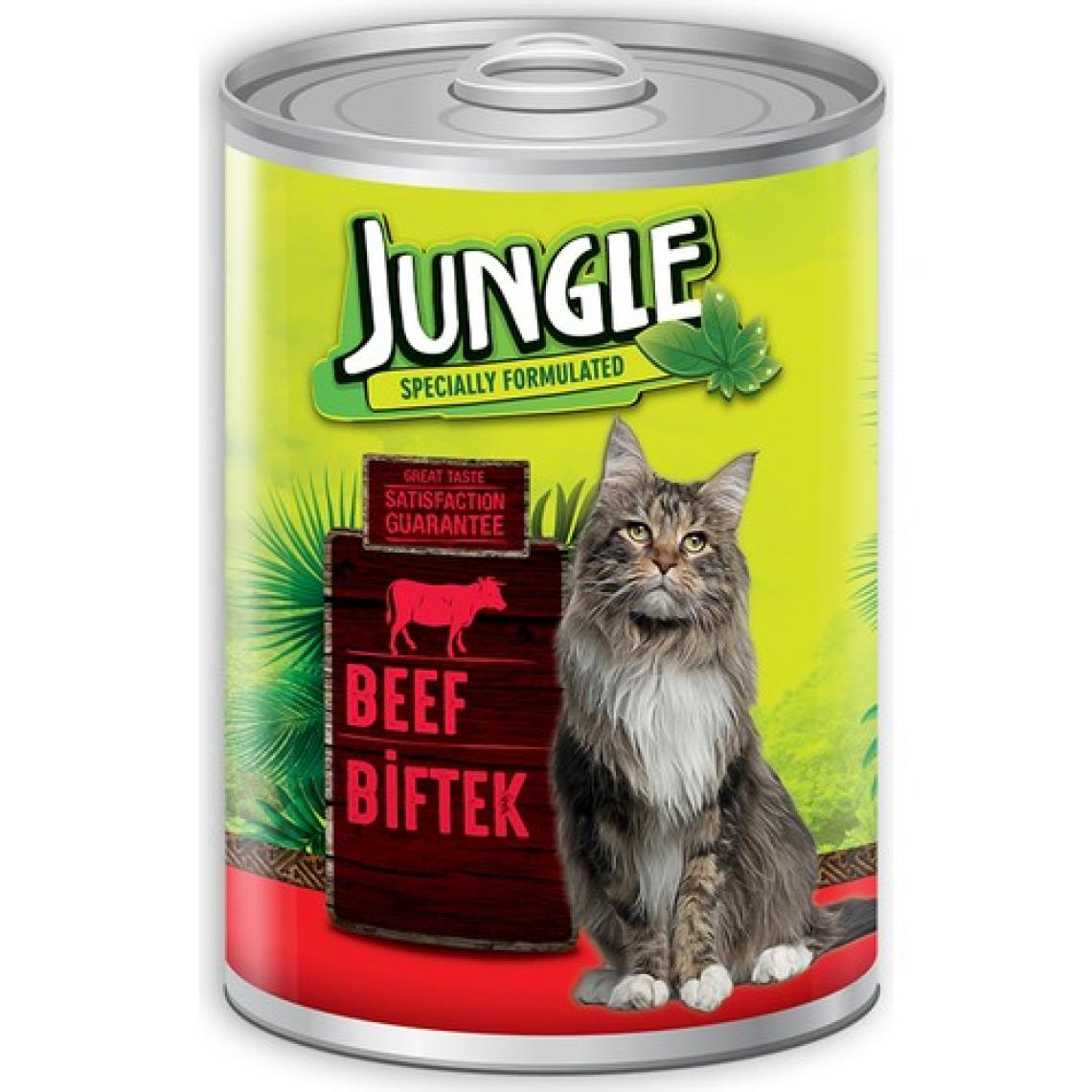 Jungle  Kedi 415 gr Biftekli Konserve.