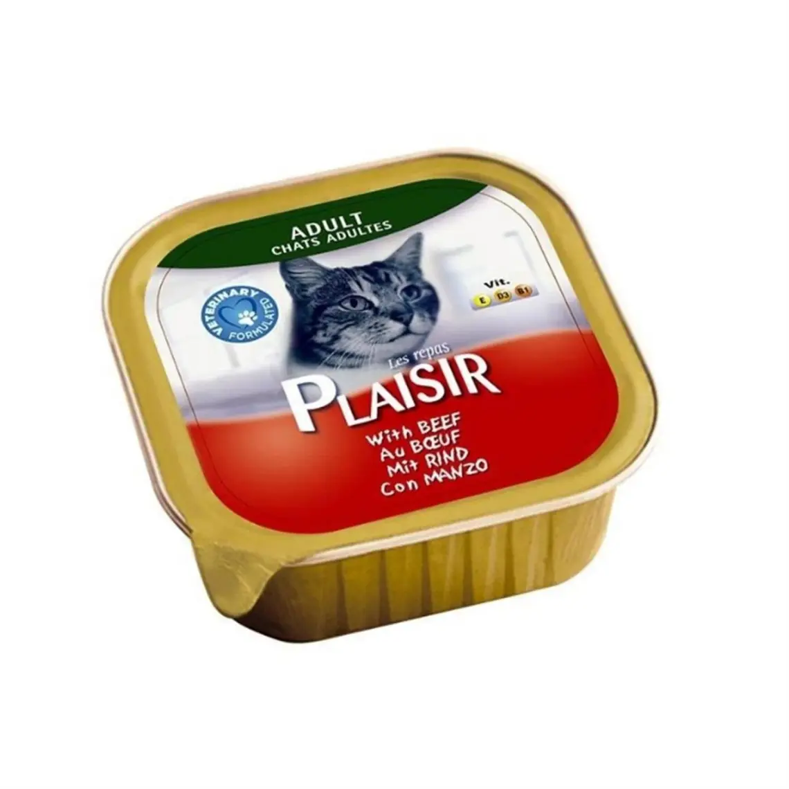 Plaisir Beef Pate Adult Cat Sığır Etli Yaş Yetişkin Kedi Maması 100Gr