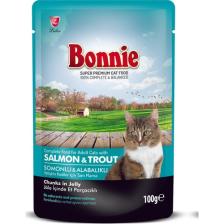 Bonnie Pouch Somonlu ve Alabalıklı Yetişkin Kedi Konservesi 100GR