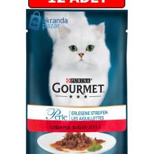 Gourmet Perle Izgara Sığır Etli 85 gr 12'li Paket Yetişkin Kedi Konservesi