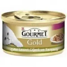 Gourmet Gold Parça Etli Soslu Tavuklu Ciğerli Yetişkin Kedi Konservesi 85GR