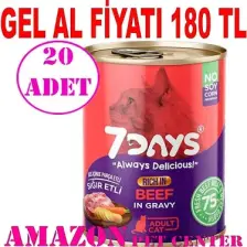 7Days Kedi Konservesi Sığır Etli 415 gr 20 Ad