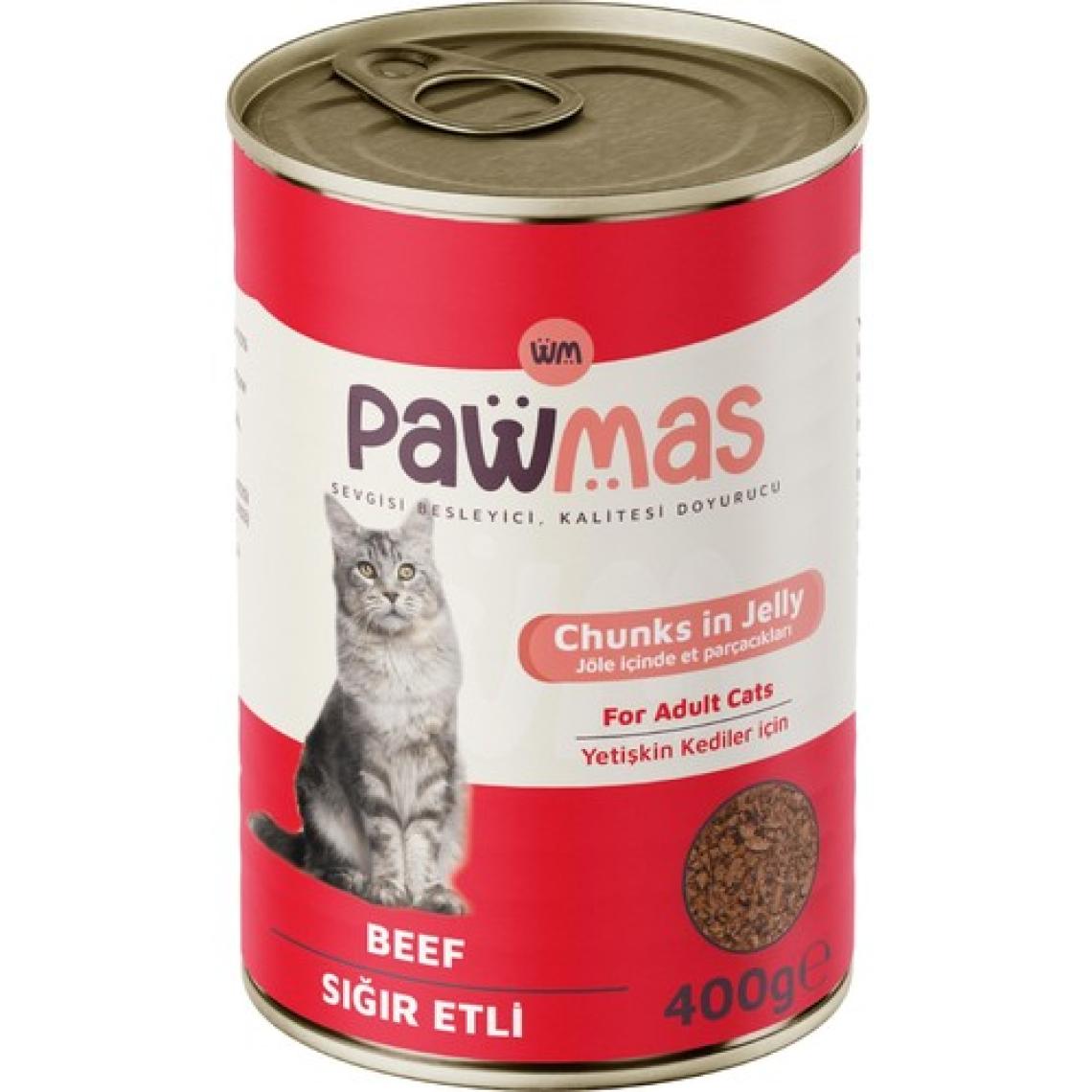 Pawmas Sığır Etli Yetişkin Kedi Konservesi 400 gr