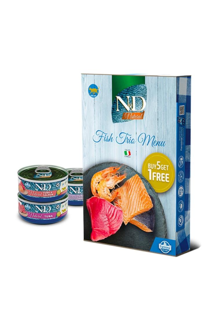 Nd Balıklı Trio Menü Kedi Konserve Maması 6x70gr